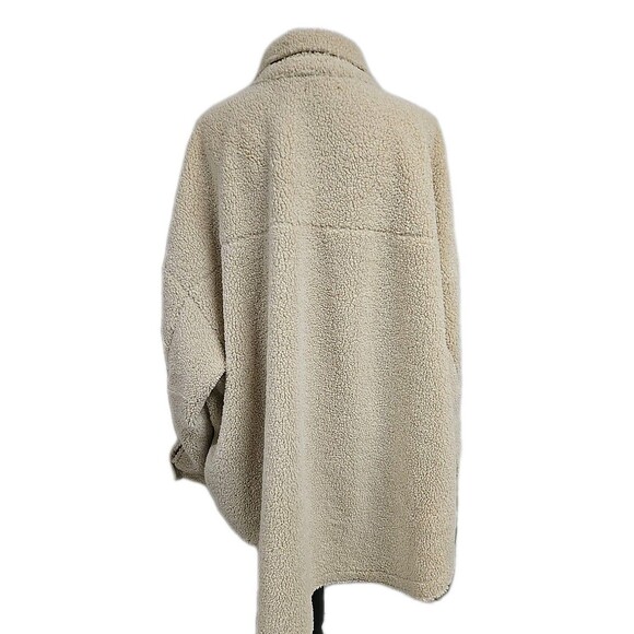 Good American Contour Faux Shearling Sherpa Jacket Cream Women’s Sz 7/8 4XL-5XL - Picture 5 of 12
